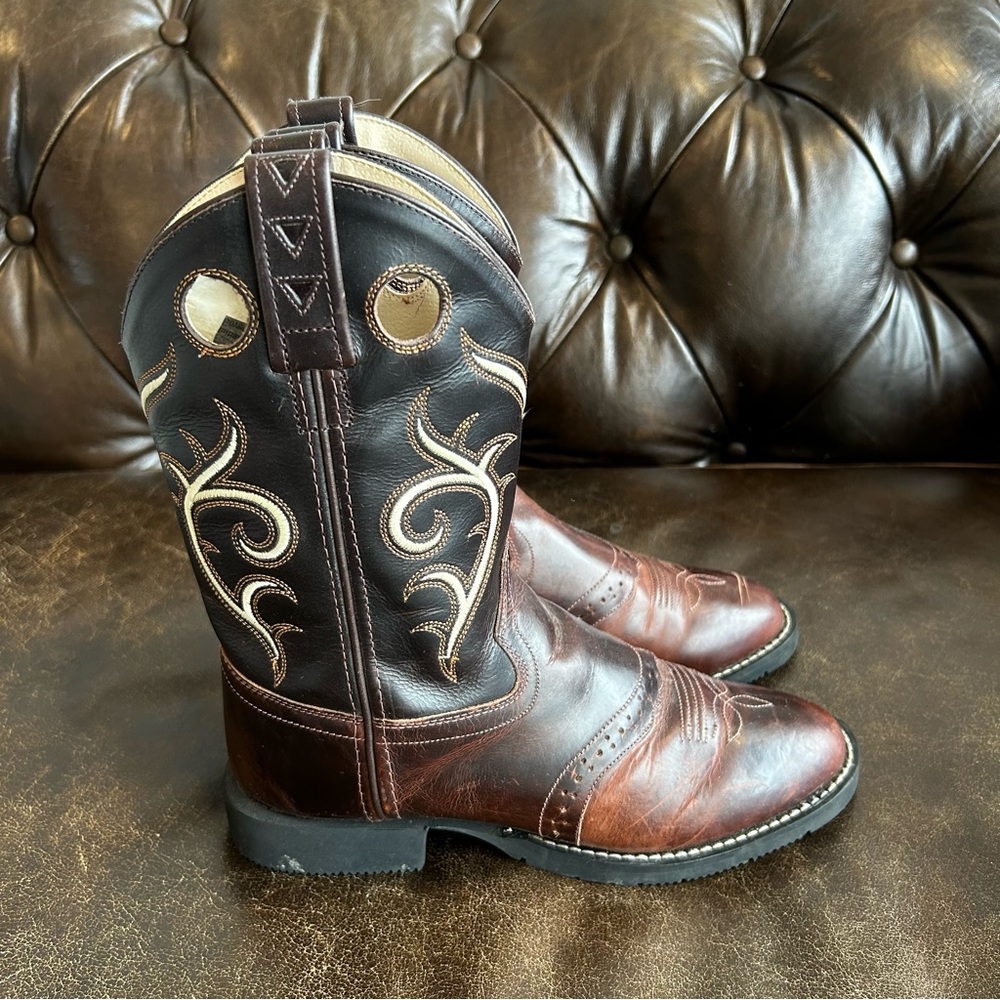 Old West Women’s Brown Cowboy Boots Classic Western Style size 7